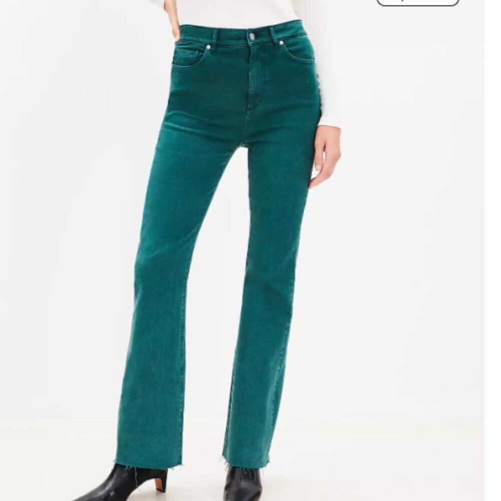 LOFT Fresh Cut High Rise Slim Flare Jeans Size 4 - Picture 2 of 11